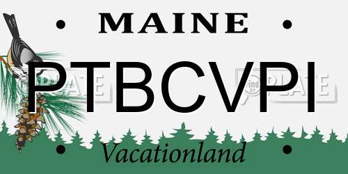 PTBCVPI Maine License Plate