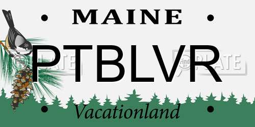 PTBLVR Maine License Plate