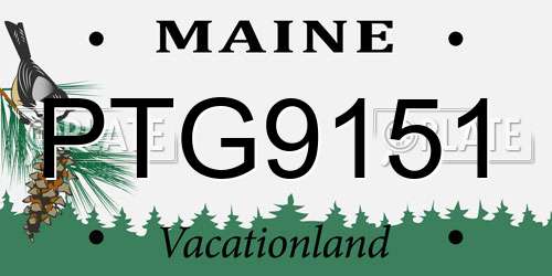 PTG9151 Maine License Plate