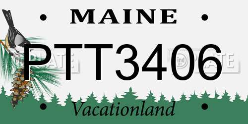 PTT3406 Maine License Plate
