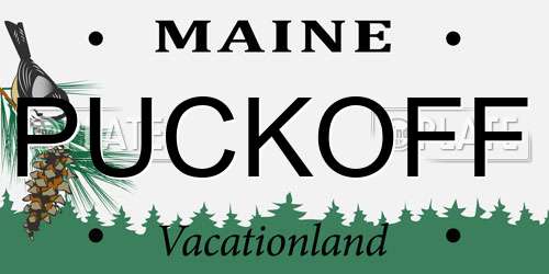 PUCKOFF Maine License Plate