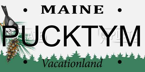 PUCKTYM Maine License Plate