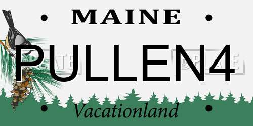 PULLEN4 Maine License Plate