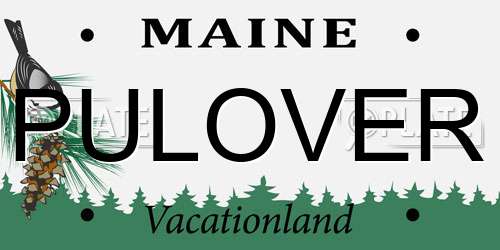 PULOVER Maine License Plate