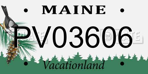 PV03606 Maine License Plate