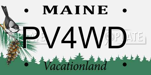 PV4WD Maine License Plate