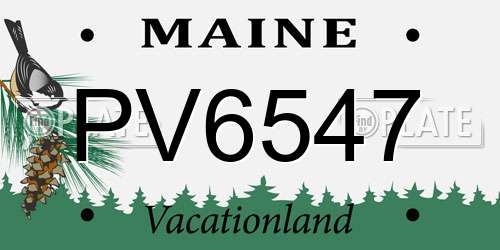 PV6547 Maine License Plate