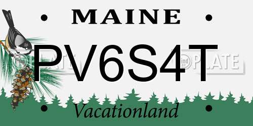 PV6S4T Maine License Plate