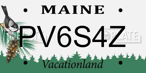PV6S4Z Maine License Plate