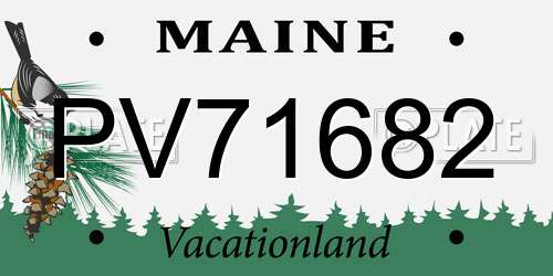 PV71682 Maine License Plate