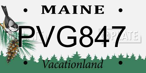 PVG847 Maine License Plate