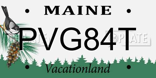 PVG84T Maine License Plate