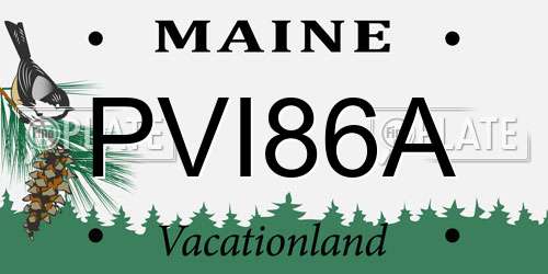 PVI86A Maine License Plate