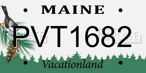 PVT1682 Maine License Plate