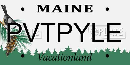 PVTPYLE Maine License Plate