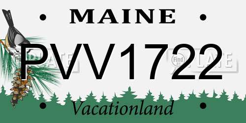 PVV1722 Maine License Plate