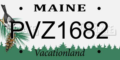 PVZ1682 Maine License Plate