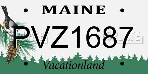 PVZ1687 Maine License Plate