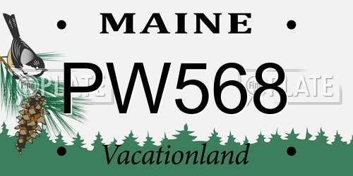 PW568 Maine License Plate