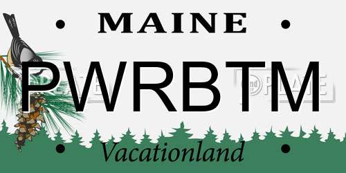PWRBTM Maine License Plate