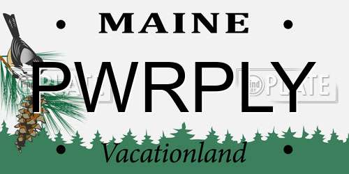 PWRPLY Maine License Plate