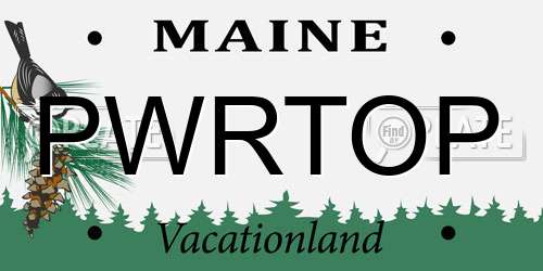 PWRTOP Maine License Plate