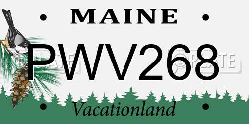 PWV268 Maine License Plate