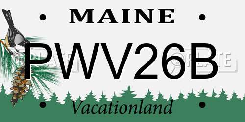 PWV26B Maine License Plate
