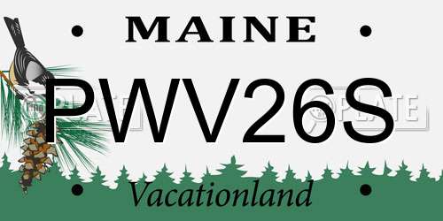 PWV26S Maine License Plate