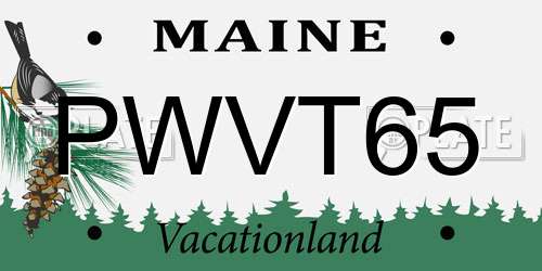 PWVT65 Maine License Plate