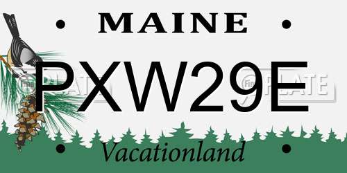 PXW29E Maine License Plate