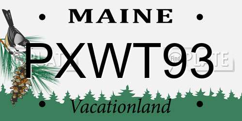 PXWT93 Maine License Plate