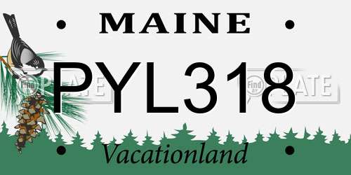 PYL318 Maine License Plate