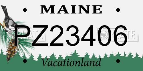 PZ23406 Maine License Plate