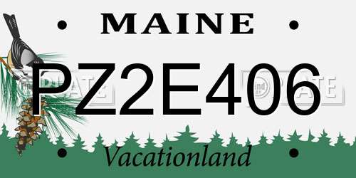 PZ2E406 Maine License Plate