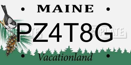PZ4T8G Maine License Plate