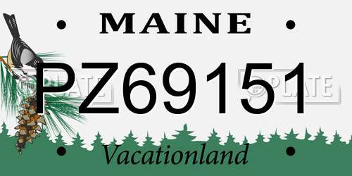 PZ69151 Maine License Plate