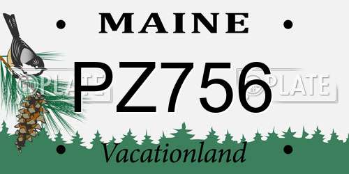 PZ756 Maine License Plate
