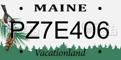 PZ7E406 Maine License Plate