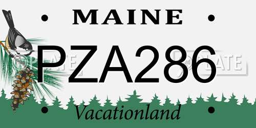 PZA286 Maine License Plate