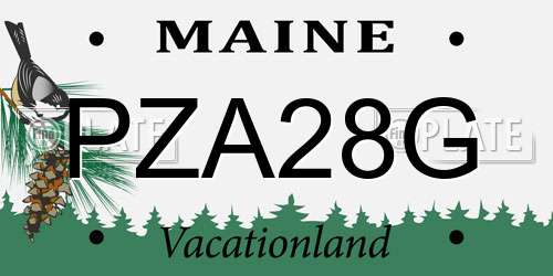 PZA28G Maine License Plate