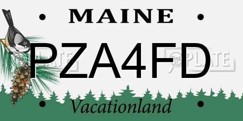 PZA4FD Maine License Plate