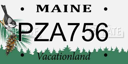 PZA756 Maine License Plate