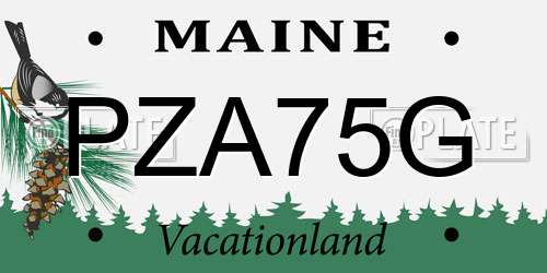 PZA75G Maine License Plate
