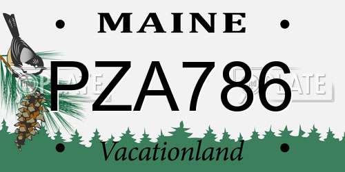 PZA786 Maine License Plate