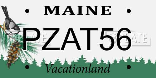 PZAT56 Maine License Plate