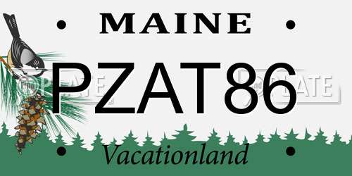 PZAT86 Maine License Plate