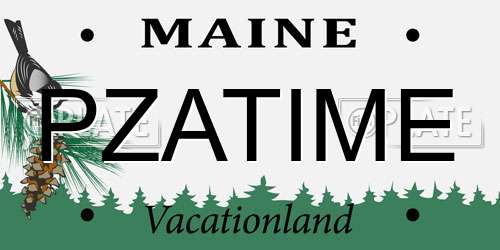 PZATIME Maine License Plate