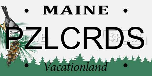 PZLCRDS Maine License Plate