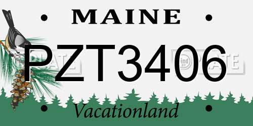 PZT3406 Maine License Plate
